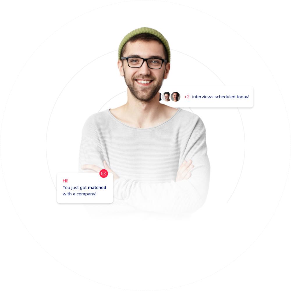 IT professional matching with a German job, representing opportunities in Berlin, Munich, and Hamburg